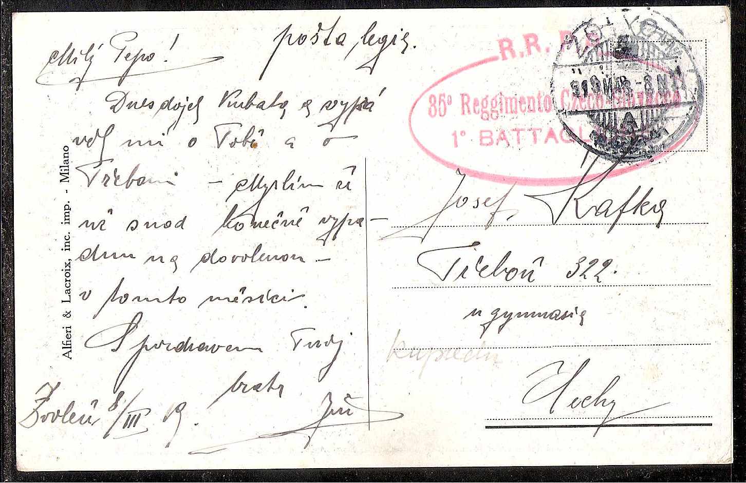 Russia Postal History - Allied Intervention. Chechoslovak Legion in Russia Scott 30 