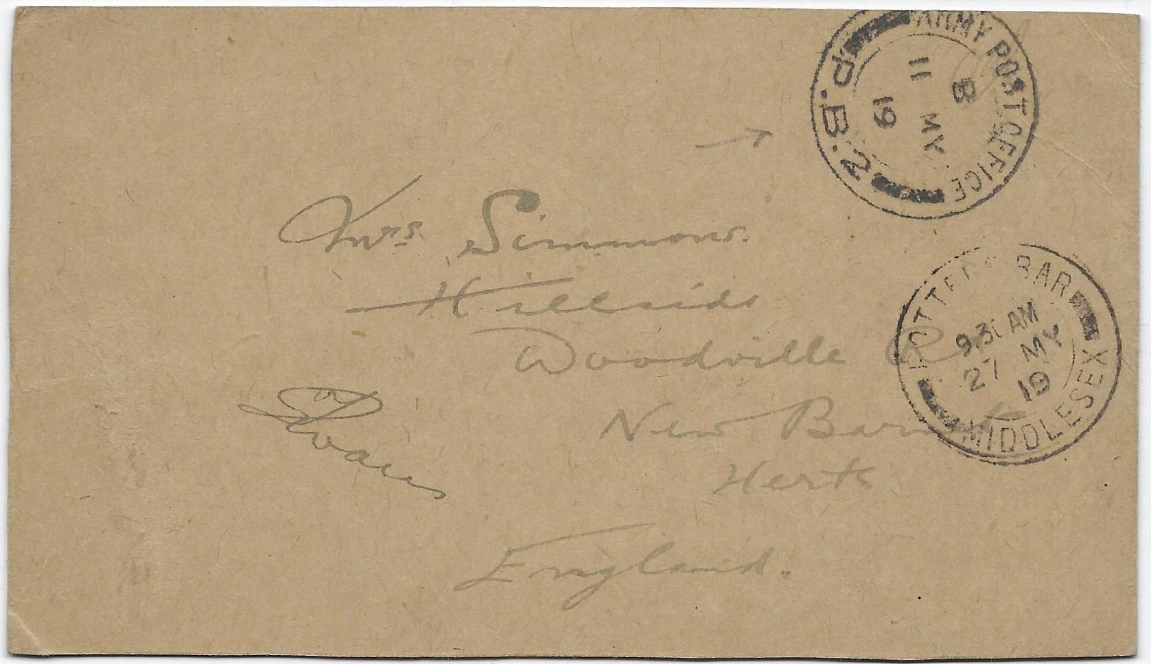 Russia Postal History - Allied Intervention. Scott 14 