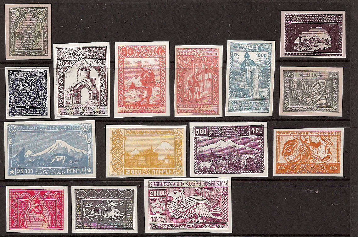  Black handstamps Scott 278/293P Michel IIa/IIsP 