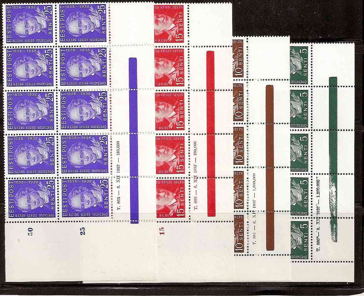 Baltic States Specialized ESTONIA Scott 139-42 Michel 138-41 