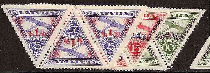 Baltic States Specialized AIRMAIL SEMI POSTAL Scott CB3-5 Michel 190-2A 