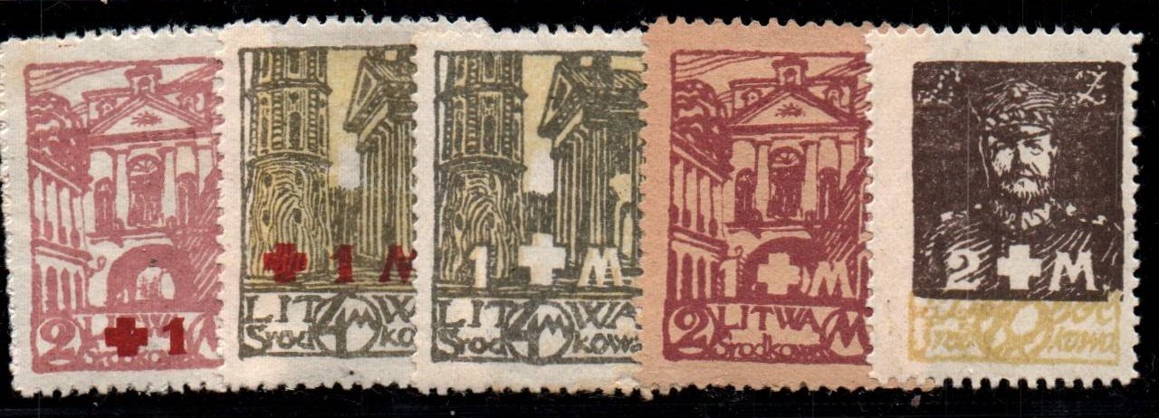 Baltic States CENTRAL LITHUANIA Scott B13-19 Michel 29-33A 