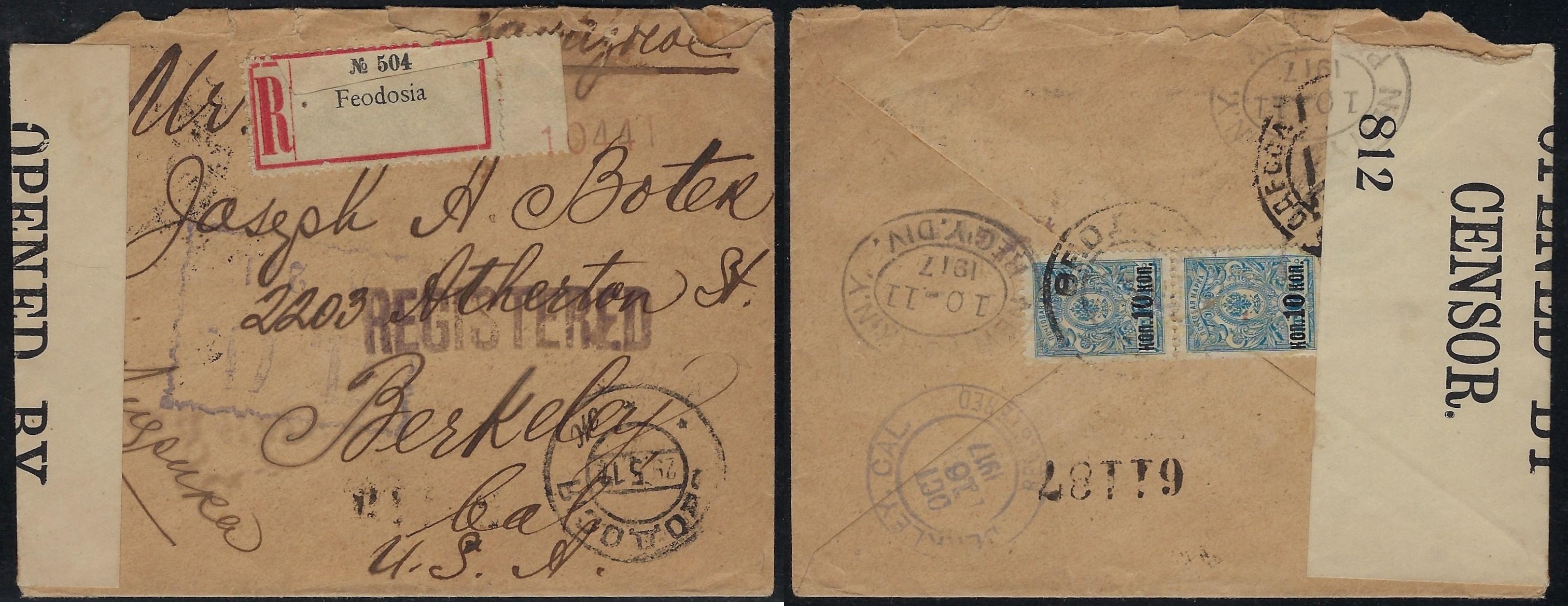 Russia Postal History - Crimea Scott 1917 