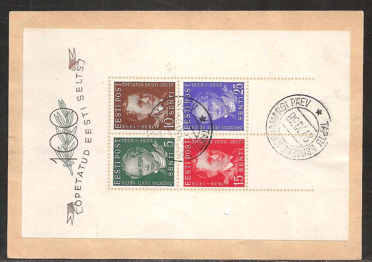 Baltic States Specialized ESTONIA Scott 142a Michel Bl2 