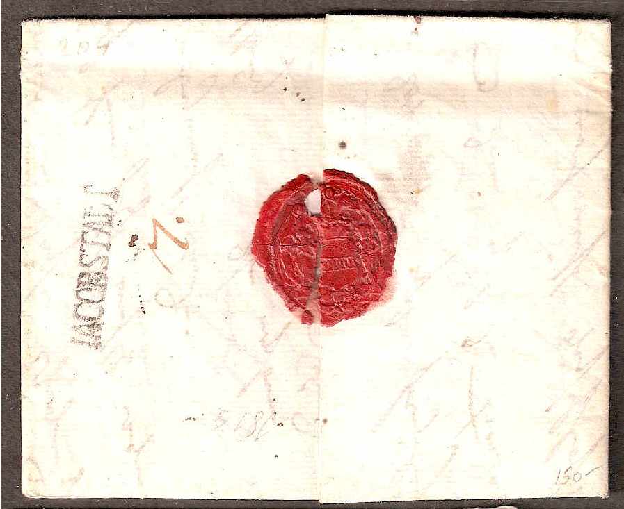 Russia Postal History - Stampless Covers Jacobstdt  (Kurland Gov.) Scott 1401813 