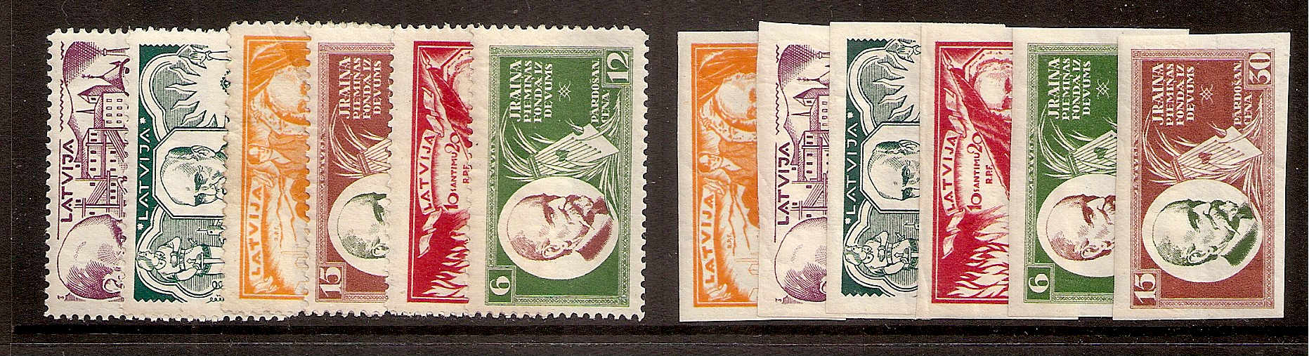 Baltic States Specialized SEMI POSTAL Scott B66-71 