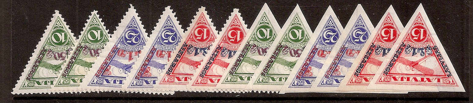 Baltic States Specialized AIRMAIL SEMI POSTAL Scott CB3-5a Michel 190-2A+B 