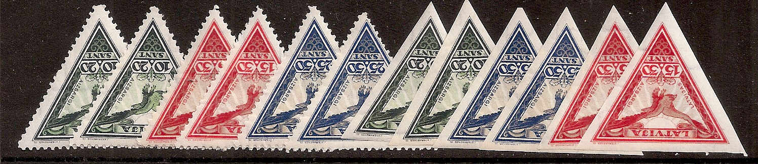 Baltic States Specialized AIRMAIL SEMI POSTAL Scott CB6-8a 