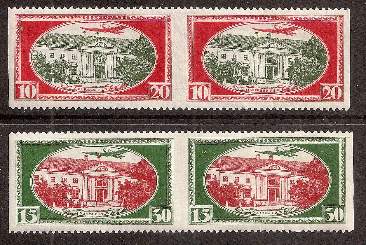 Baltic States Specialized AIRMAIL SEMI POSTAL Scott CB1-2var 