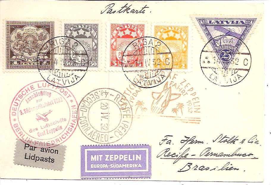 Baltic States Specialized AIR MAIL Stamps Scott C2 Michel 76B 