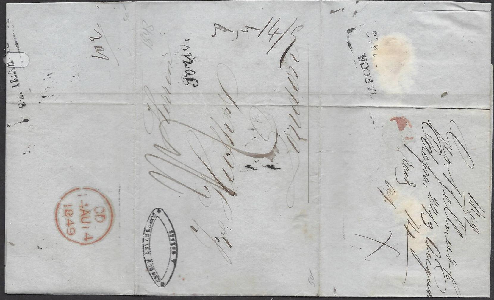 Russia Postal History - Stampless Covers Odessa Scott 2501848 