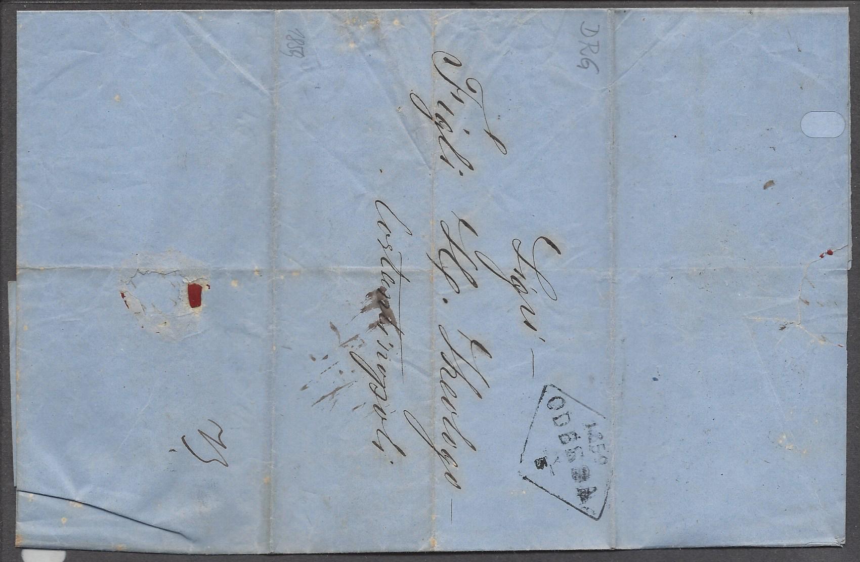 Russia Postal History - Stampless Covers Odessa Scott 2501859 