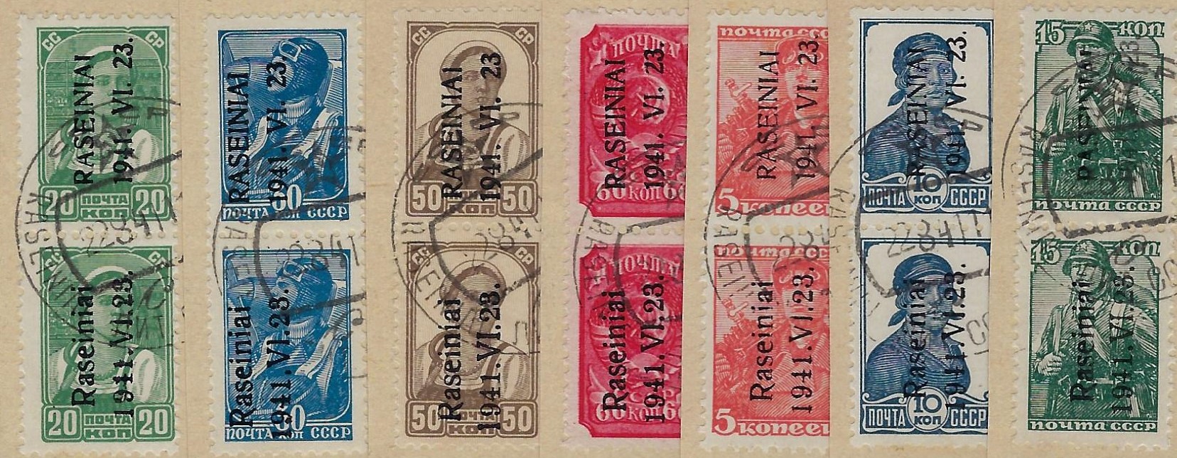 German Occupation - WWII ROSEINIAI Michel 1-9 Michel 1-9 Michel 1-9 Michel 1-6T1 Michel 1-7 Michel 1-7 Michel 1-7 