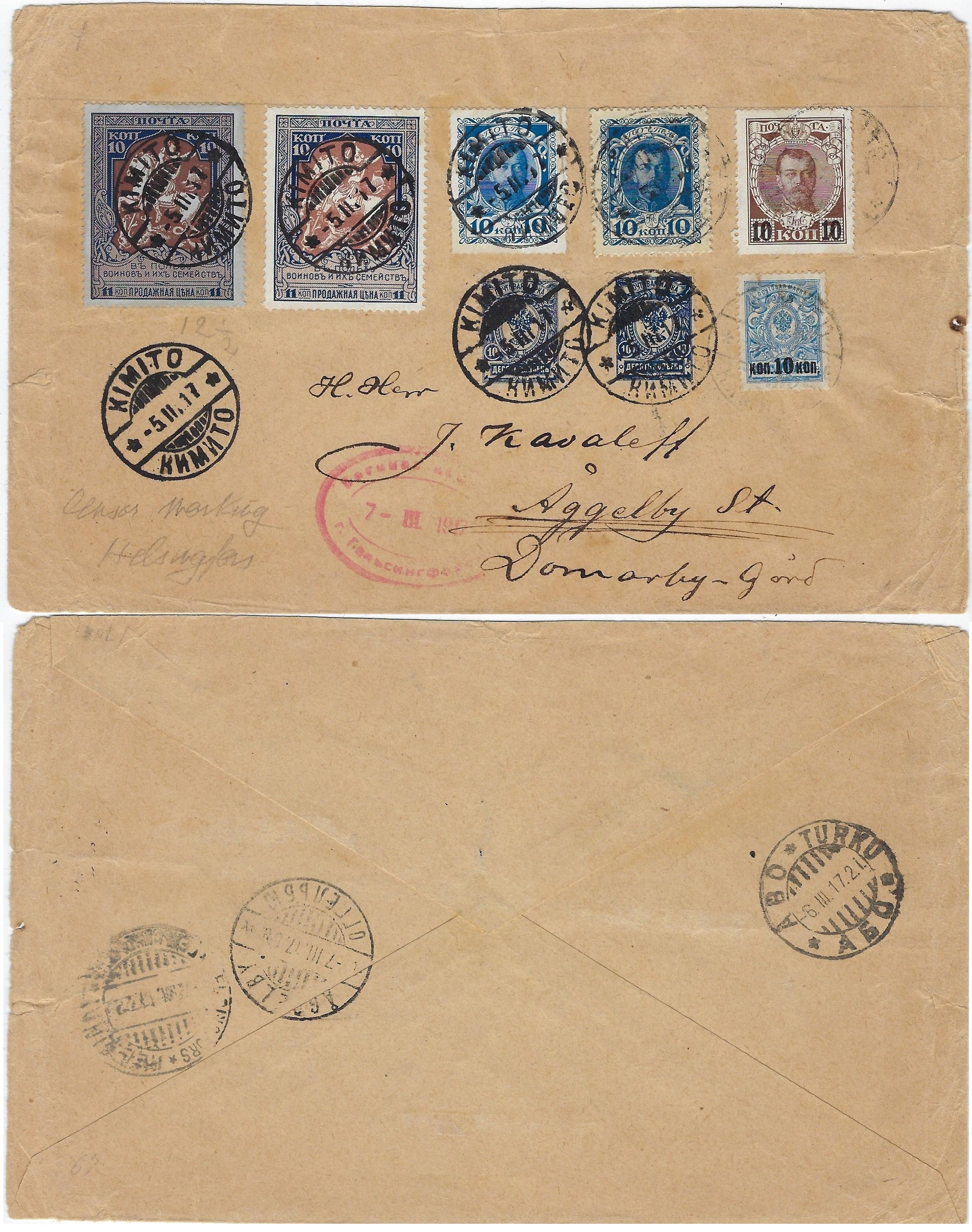 Russia Postal History - Romanovs romanovs Scott 105.. 