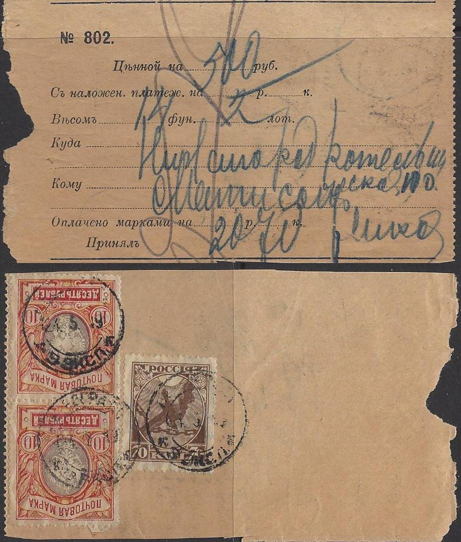 Russia Postal History - Soviet Federation Republic RUSSIAN SOVIET FEDERATED REP. Scott 1919 