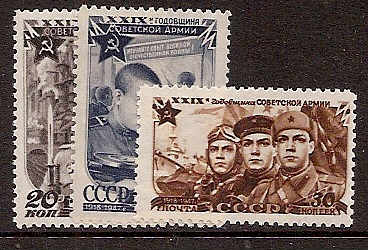 Soviet Russia - 1945-1956 YEAR 1947 Scott 1101-3 Michel 1111-3A 