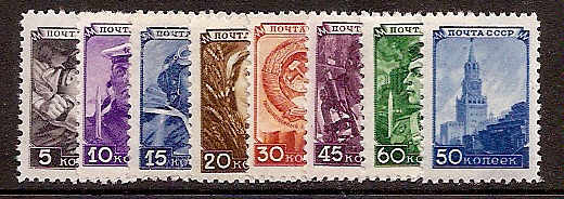 Soviet Russia - 1945-1956 YEAR 1948 Scott 1214-21 Michel 1203-11 