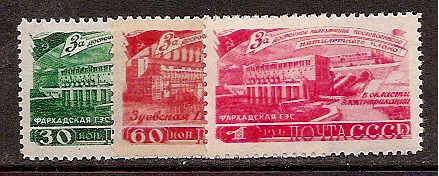 Soviet Russia - 1945-1956 YEAR 1948 Scott 1277-79 Michel 1272-4 