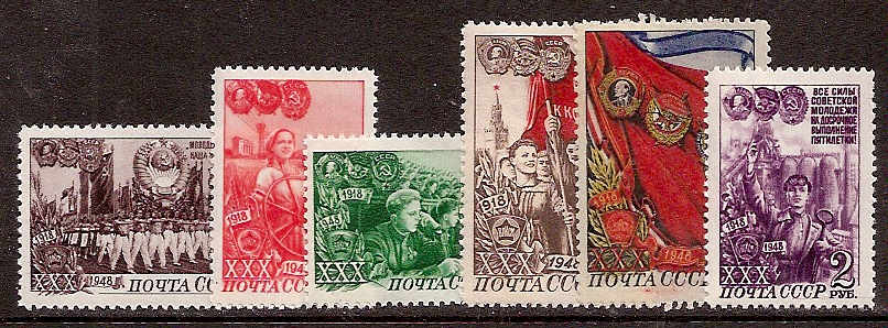 Soviet Russia - 1945-1956 YEAR 1948 Scott 1289-94 Michel 1280-5 