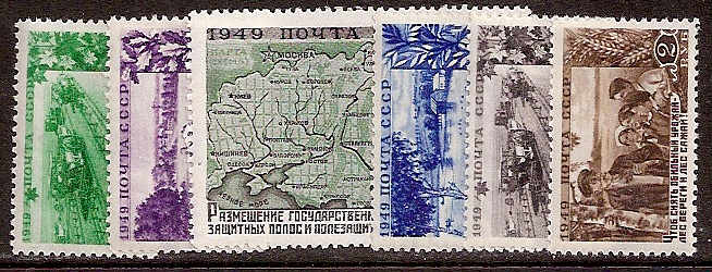 Soviet Russia - 1945-1956 YEAR 1949 Scott 1394-99 Michel 1385-90 