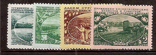 Soviet Russia - 1945-1956 YEAR 1951 Scott 1559-62 Michel 1566-9 