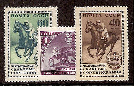 Soviet Russia - 1945-1956 YEAR 1956 Scott 1789-91 Michel 1798-800 