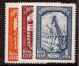 Soviet Russia - 1945-1956 YEAR 1956 Scott 1855-7 Michel 1864,92-3 