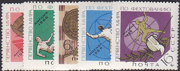 Soviet Russia - 1962  966 YEAR 1966 Scott 3213-17 Michel 3225-9 
