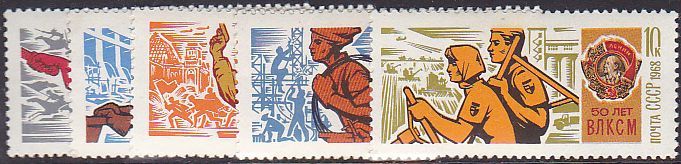 Soviet Russia - 1967-1975 YEAR 1968 Scott 3501-5 