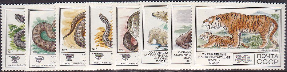 Soviet Russia - 1976-1981 YEAR 1977 Scott 4626-33 Michel 4678-85 